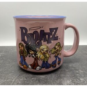 BRATZ Large Speckled Pink Blue Rim 20 oz Ceramic Coffee Mug Tea‎ Cup BTZ603E1